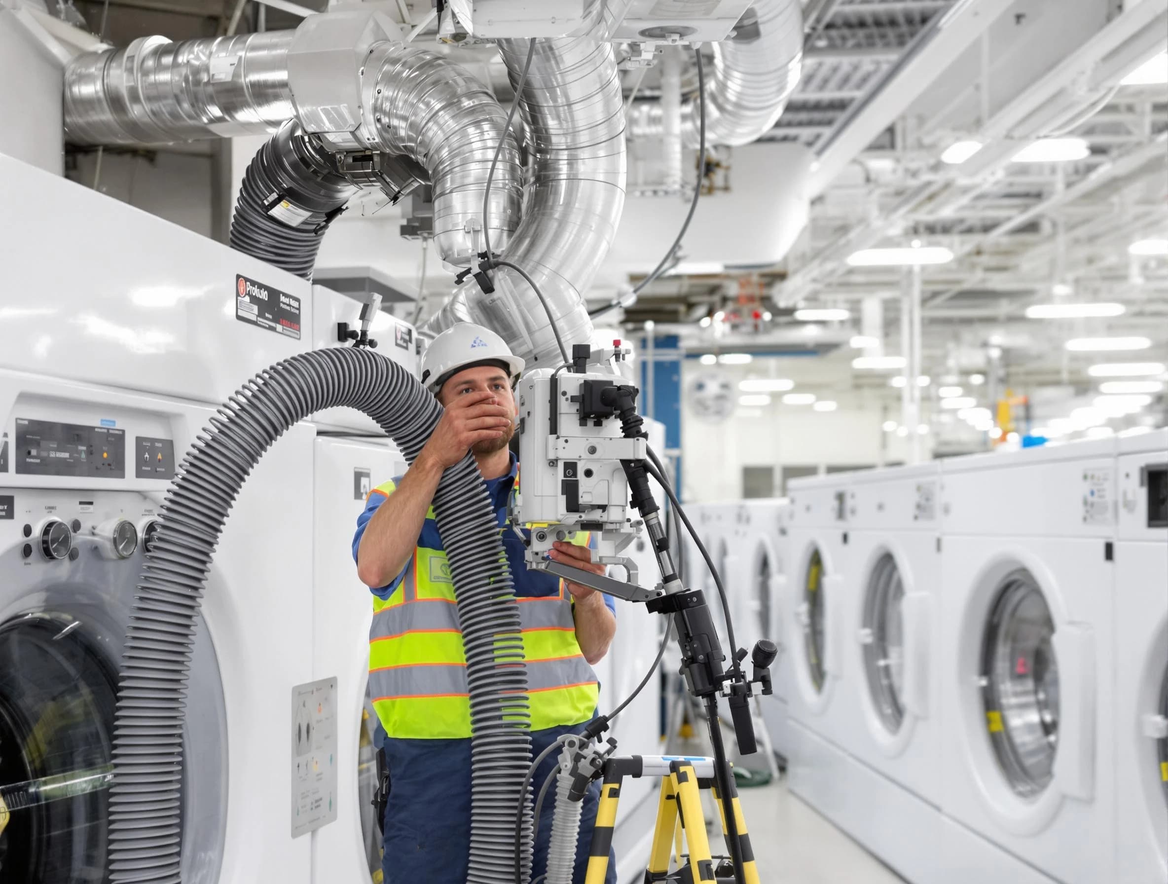 North Decatur Dryer Vent Cleaning team performing commercial-grade dryer vent cleaning at a business facility in North Decatur