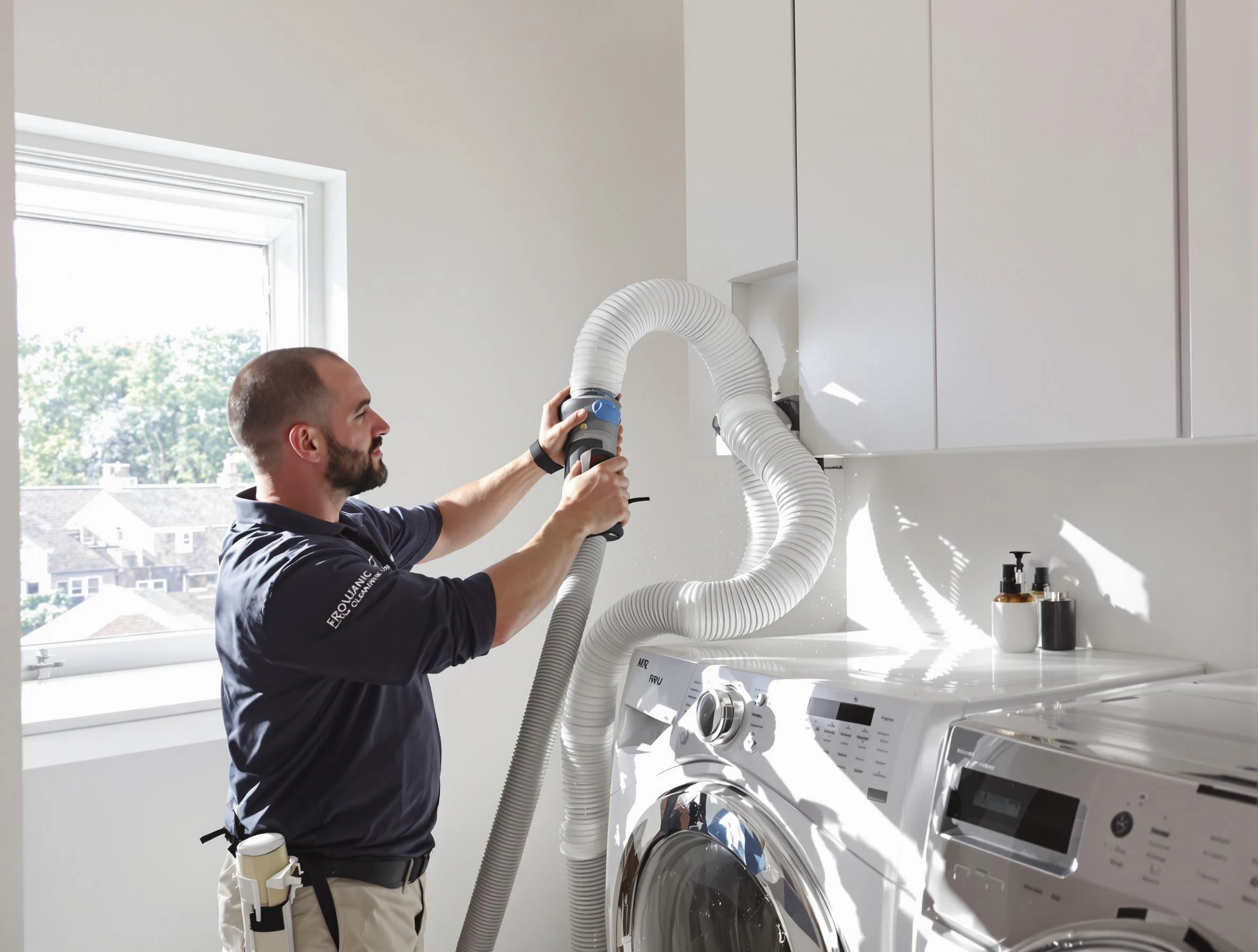 Certified North Decatur Dryer Vent Cleaning technician performing dryer vent cleaning in North Decatur